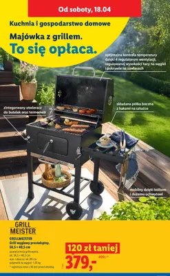 Grill węglowy prostokątny, 56,5 × 40,5 cm promocja w Lidl