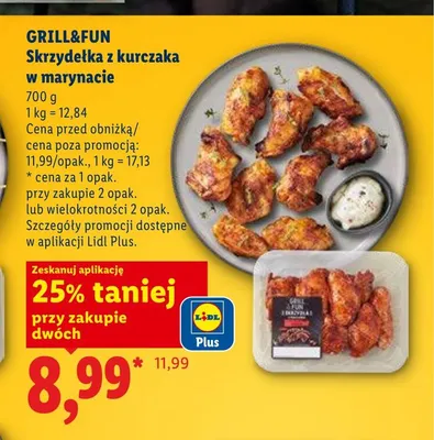 Skrzydełka z kurczaka w marynacie promocja w Lidl