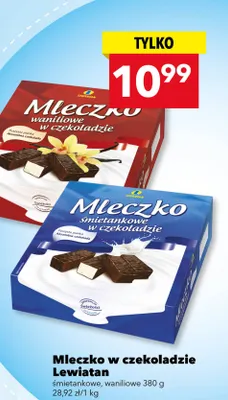 Mleczko w czekoladzie śmietankowe, waniliowe promocja w LEWIATAN