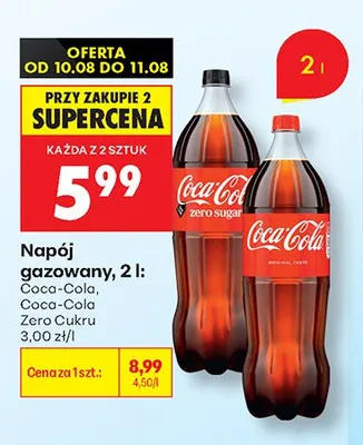 Napój gazowany Coca-Cola Zero Cukru promocja w Biedronka
