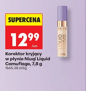 Korektor kryjący w płynie Niuqi Liquid Camouflage promocja w Biedronka