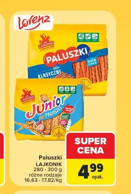 Paluszki Lajkonik Junior promocja w Carrefour Market