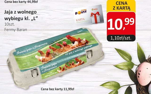 Jaja z wolnego wybiegu kl. L promocja w Market Point