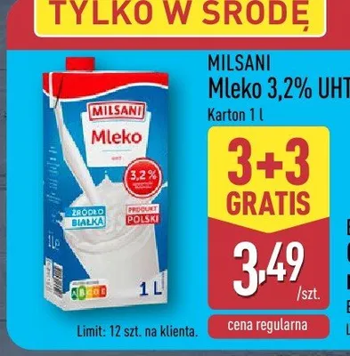 Mleko 3,2% UHT promocja w Aldi