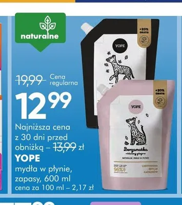 Mydło w płynie zapas Yope promocja w Super-Pharm