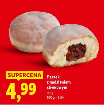 Pączek z nadzieniem śliwkowym promocja w Lidl