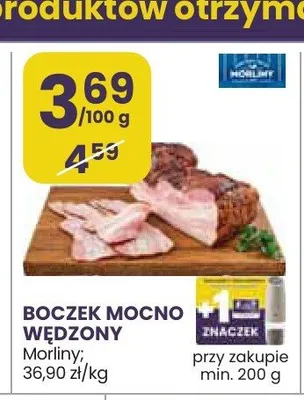 Boczek mocno wędzony Morliny promocja w Stokrotka