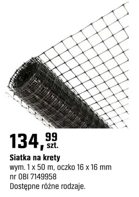 Siatka na krety promocja w OBI