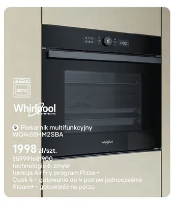 Piekarnik multifunkcyjny Whirlpool WOI4S8HM2SBA promocja w Castorama