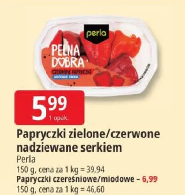 Papryczki zielone/czerwone nadziewane serkiem promocja w Leclerc