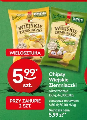 Chipsy Wiejskie Ziemniaczki Lorenz masło i sól promocja w Żabka