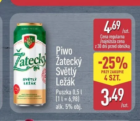 Piwo Žatecký Světlý Ležák promocja w Aldi