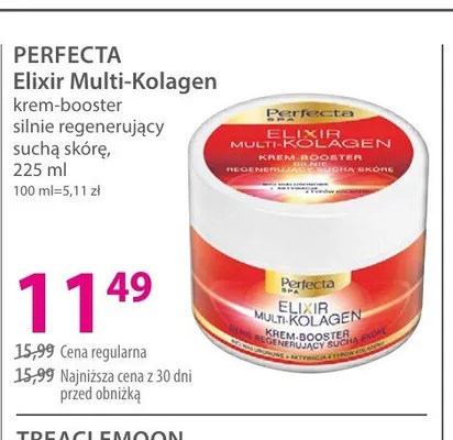 Krem-booster silnie regenerujący suchą skórę Perfecta Elixir Multi-Kolagen promocja w Hebe