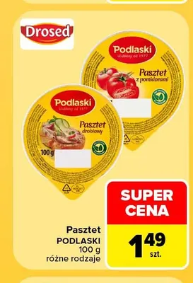 Pasztet drobiowy Podlaski Drosed promocja w Carrefour Market