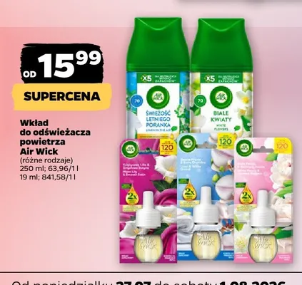 Wkład do odświeżacza powietrza Air Wick Białe Kwiaty promocja w Netto