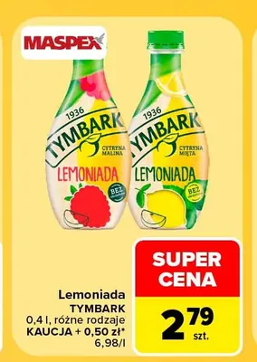 Lemoniada Tymbark cytryna malina promocja w Carrefour