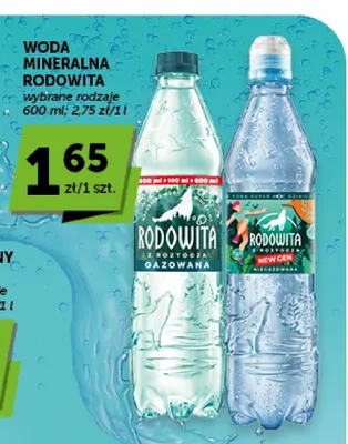 Woda mineralna gazowana Rodowita promocja w Groszek