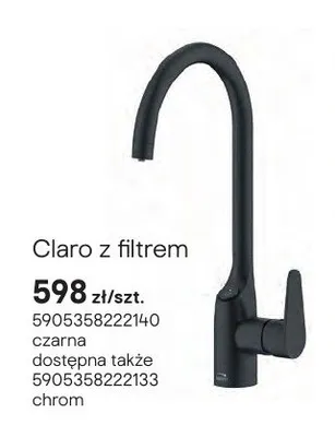 Bateria Claro z filtrem chrom promocja w Castorama