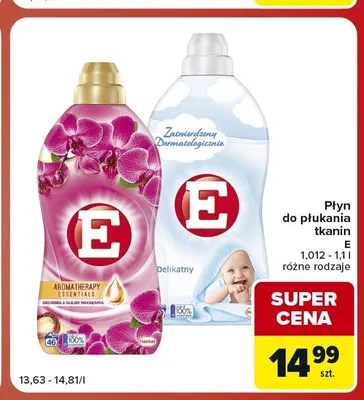 Płyn do płukania tkanin E Aromatherapy Essentials Orchidea & Olejek Makadamia promocja w Carrefour Market