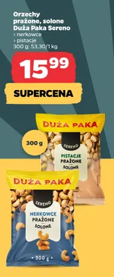 Orzechy pistacje prażone solone Duża Paka Sereno promocja w Netto