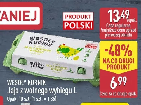 Jaja z wolnego wybiegu L Wesoły Kurnik promocja w Aldi