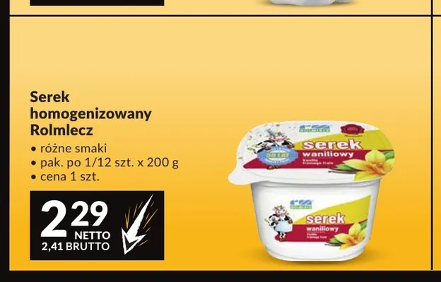 Serek homogenizowany Rolmlecz promocja w Makro