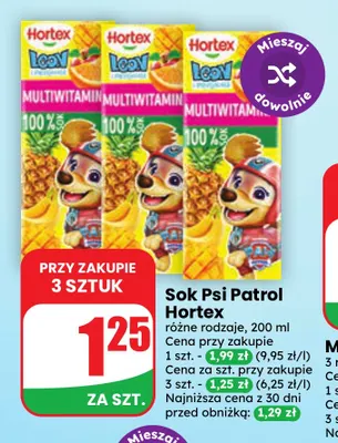 Sok Psi Patrol Hortex promocja w Dino