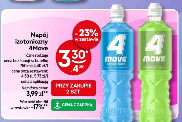 Napój izotoniczny 4Move różne rodzaje promocja w Żabka