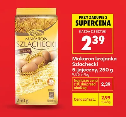 Makaron krajanka 5-jajeczny promocja w Biedronka