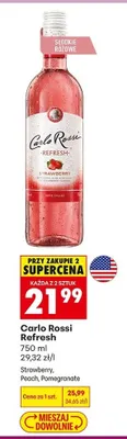 Wino Carlo Rossi Refresh Peach promocja w Biedronka