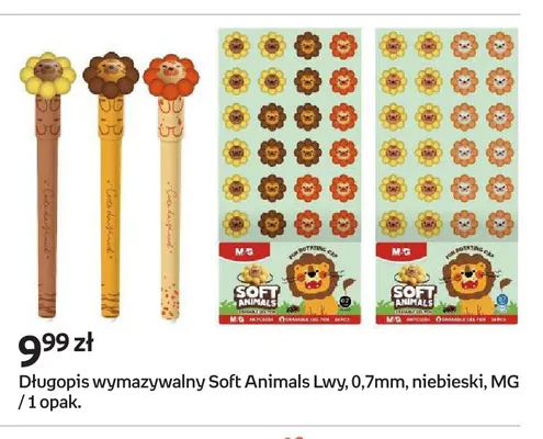 Długopis wymazywalny Soft Animals Lwy 0,7 mm niebieski MG promocja w Empik