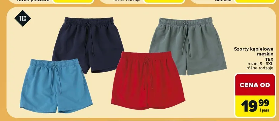 Szorty kąpielowe męskie TEX promocja w Carrefour