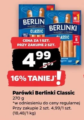 Parówki Berlinki Classic promocja w Netto