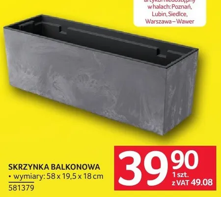 Skrzynka balkonowa 58 x 19,5 x 18 cm promocja w Selgros