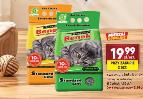 Żwirek dla kota zielony las Benek promocja w Avita