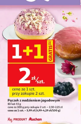 Pączek z nadzieniem jagodowym Auchan promocja w Auchan