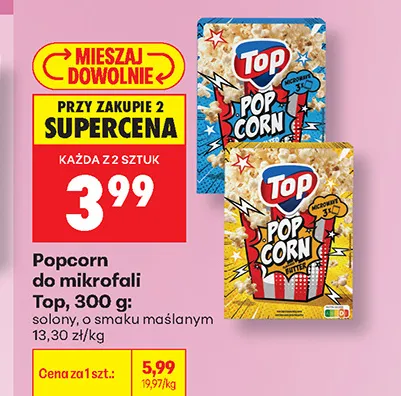 Popcorn do mikrofali o smaku maślanym Top promocja w Biedronka