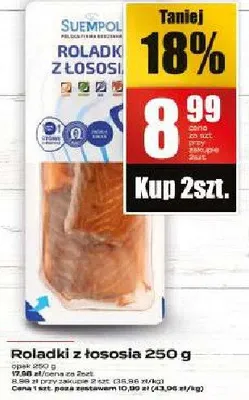 Roladki z łososia 250 g promocja w Supeco