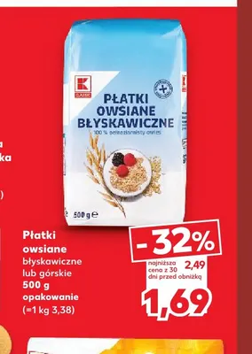 Płatki owsiane górskie K-Classic promocja w Kaufland