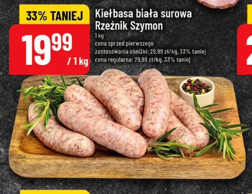 Kiełbasa biała surowa Rzeźnik Szymon promocja w POLOmarket