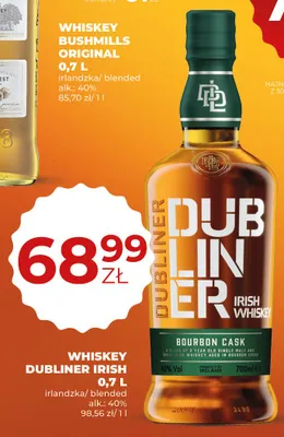 Whiskey Dubliner Irish Bourbon Cask promocja w Duży Ben