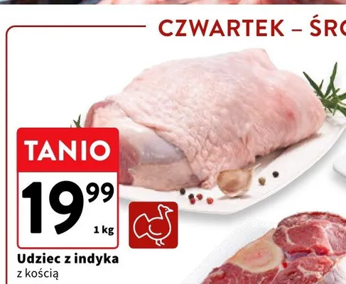 Udziec z indyka z kością promocja w Intermarche