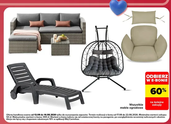 Fotel wiszący ogrodowy promocja w Carrefour Market