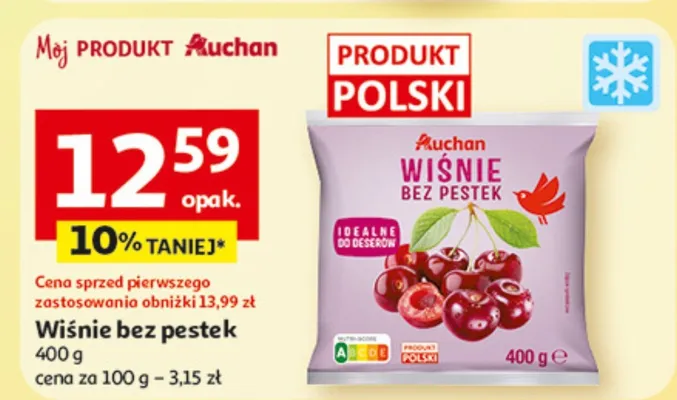 Wiśnie bez pestek promocja w Auchan