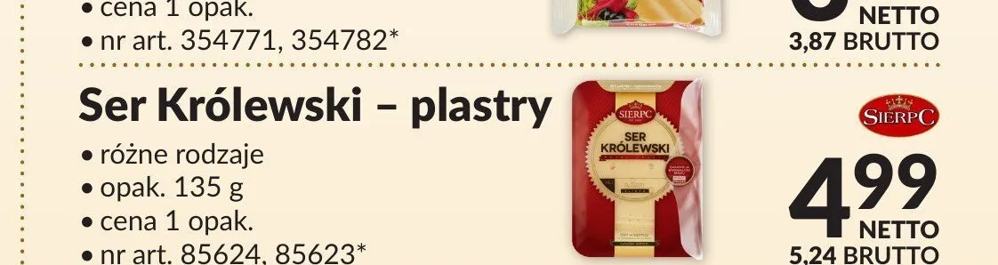 Ser Królewski - plastry Sierpc promocja w Makro