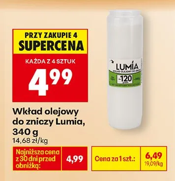 Wkład olejowy do znicza promocja w Biedronka