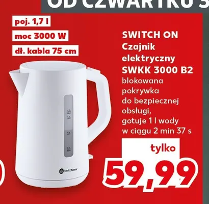 Czajnik elektryczny Switch On Swkk 3000 B2 promocja w Kaufland