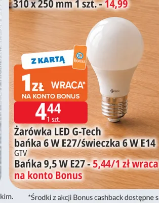 Żarówka LED G-Tech świeczka 6W E14 promocja w Leclerc