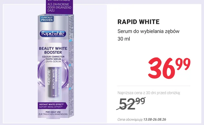 Serum do wybielania zębów Rapid White promocja w Rossmann