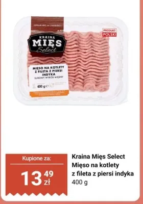 Mięso na kotlety z fileta z piersi indyka Kraina Mięs Select promocja w Biedronka